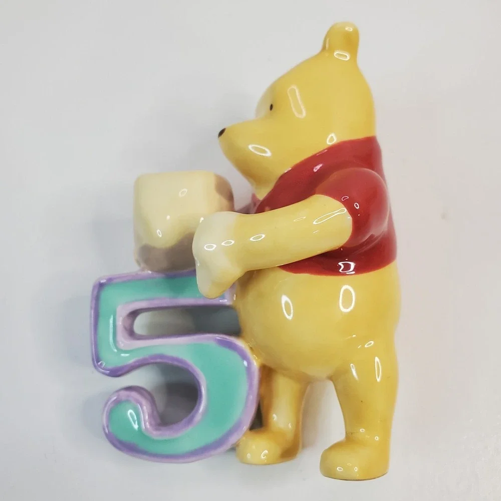 Classic Disney Winnie Pooh Ceramic Birthday Keepsake #5 Cake Topper Decor